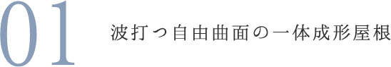 波打つ自由曲面の一体成形屋根